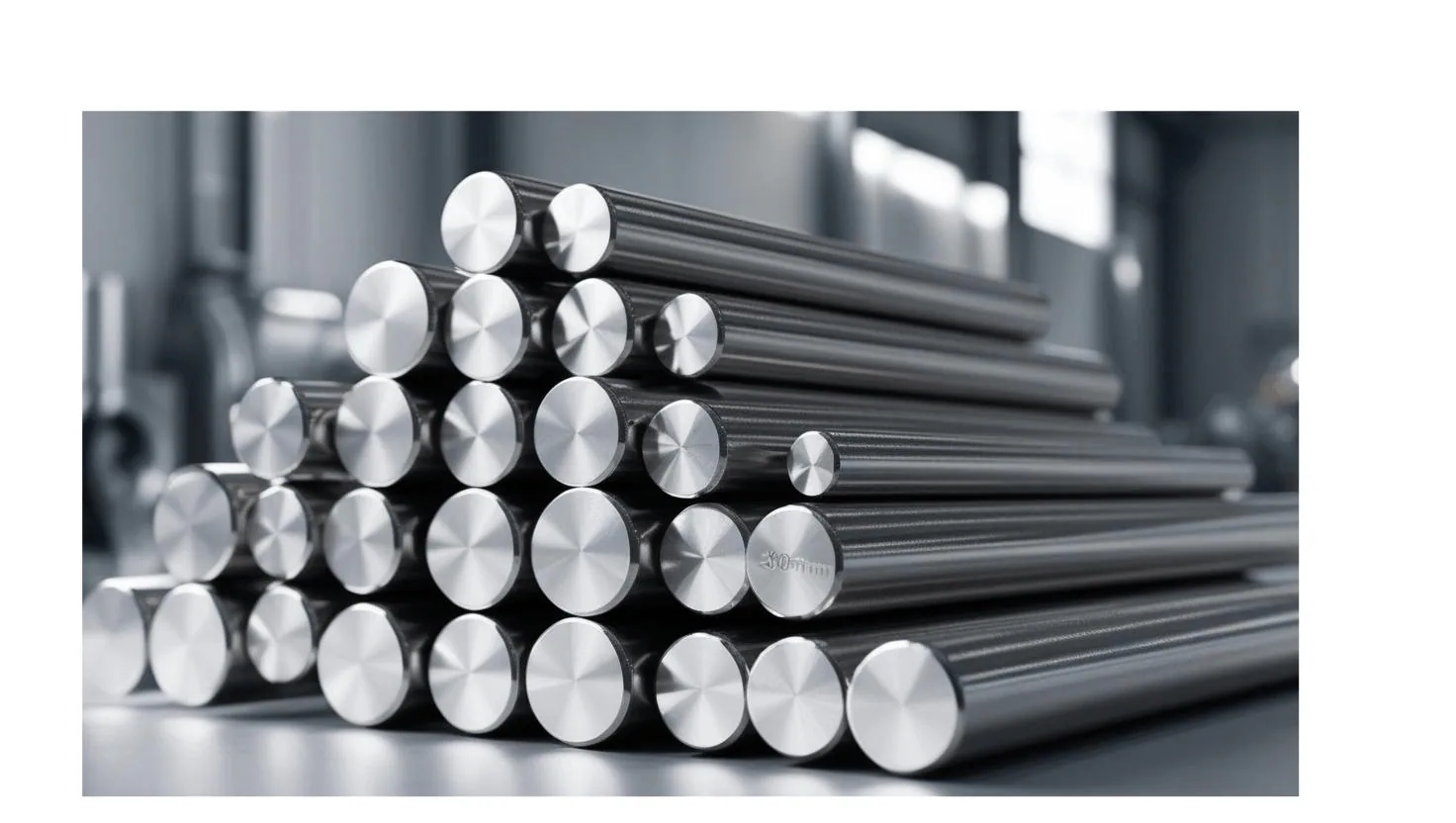 Stacked Incoloy 660 round bars with faced ends